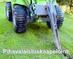 Tilaa pihavalokaapelointi ja -asennukset. Kaapelointi auraten.